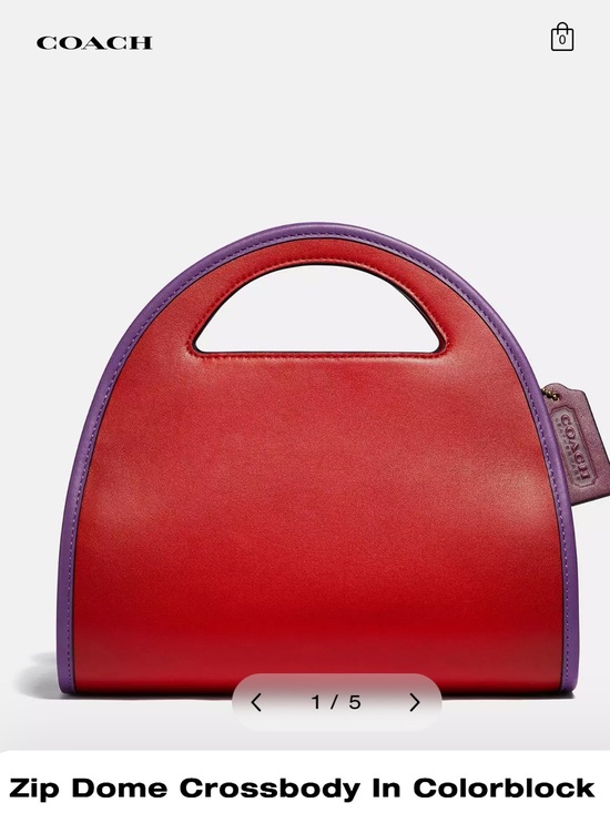 Coach Handbags - Coach Zip Dome Crossbody Bag Multi color (Red & Purple)